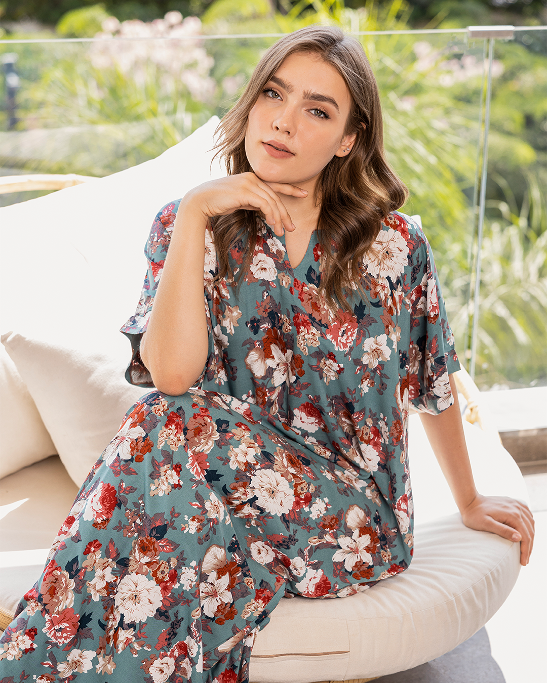 Chemise en viscose texturée, manches mi-longues 119
