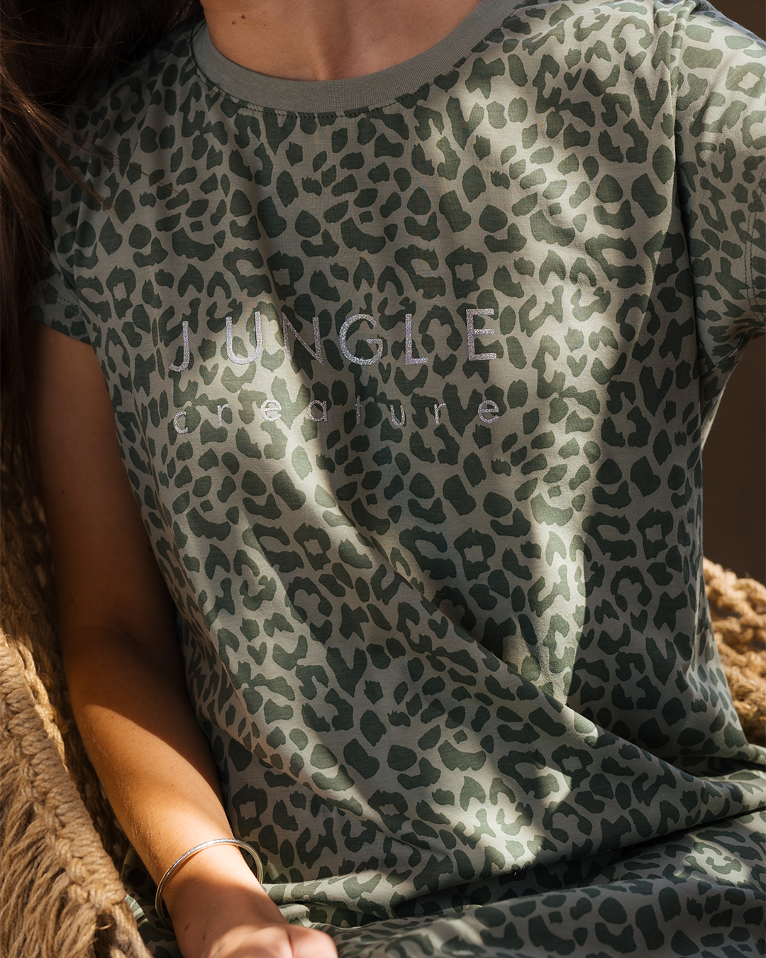 Green Tiger Chemise de nuit à manches mi-longues pour femme