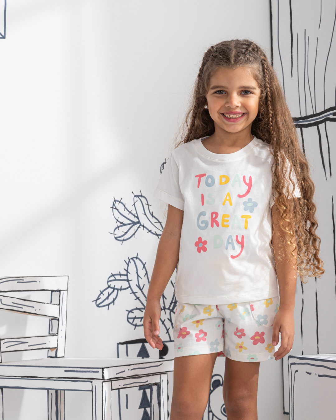Aujourd'hui est un grand jour. Pyjama fille demi manches