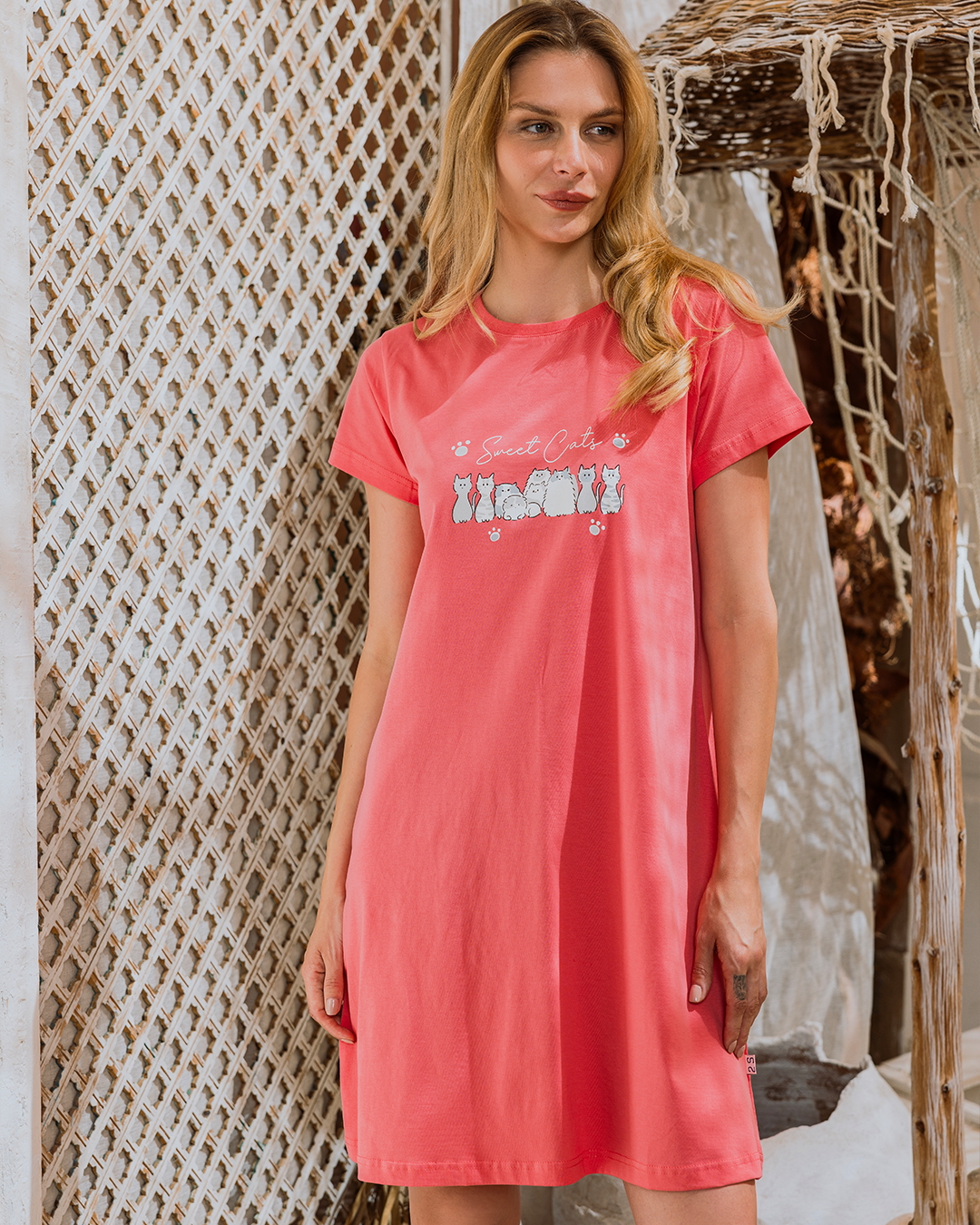 Chemise de nuit pour femmes chatons mignons