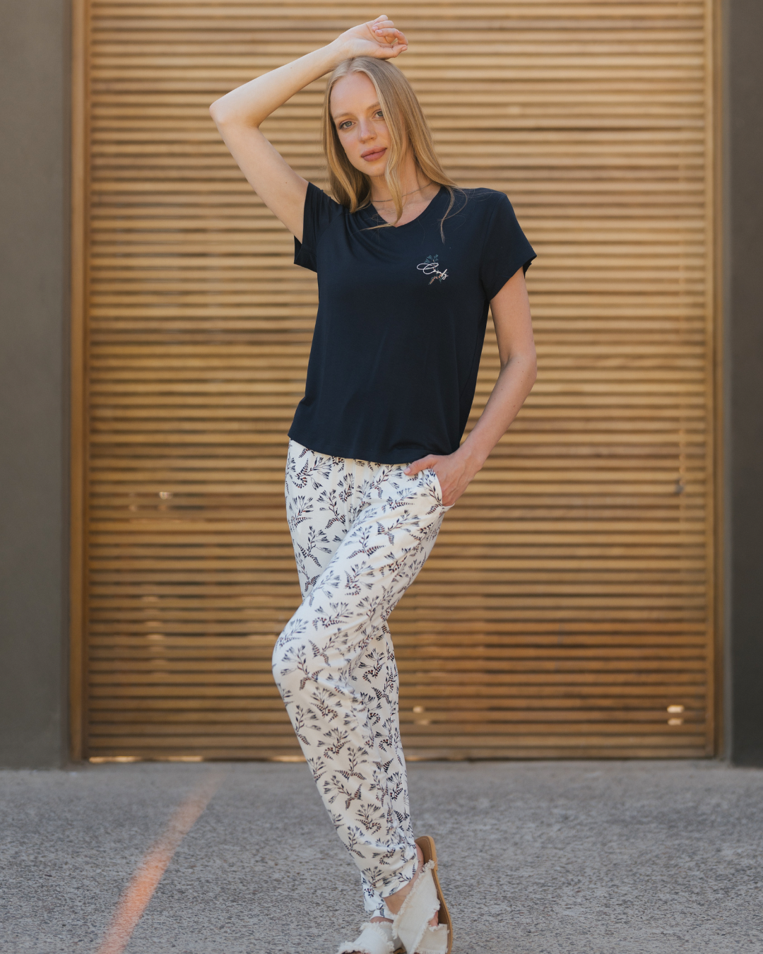 Pyjama confortable à manches mi-longues pour femme