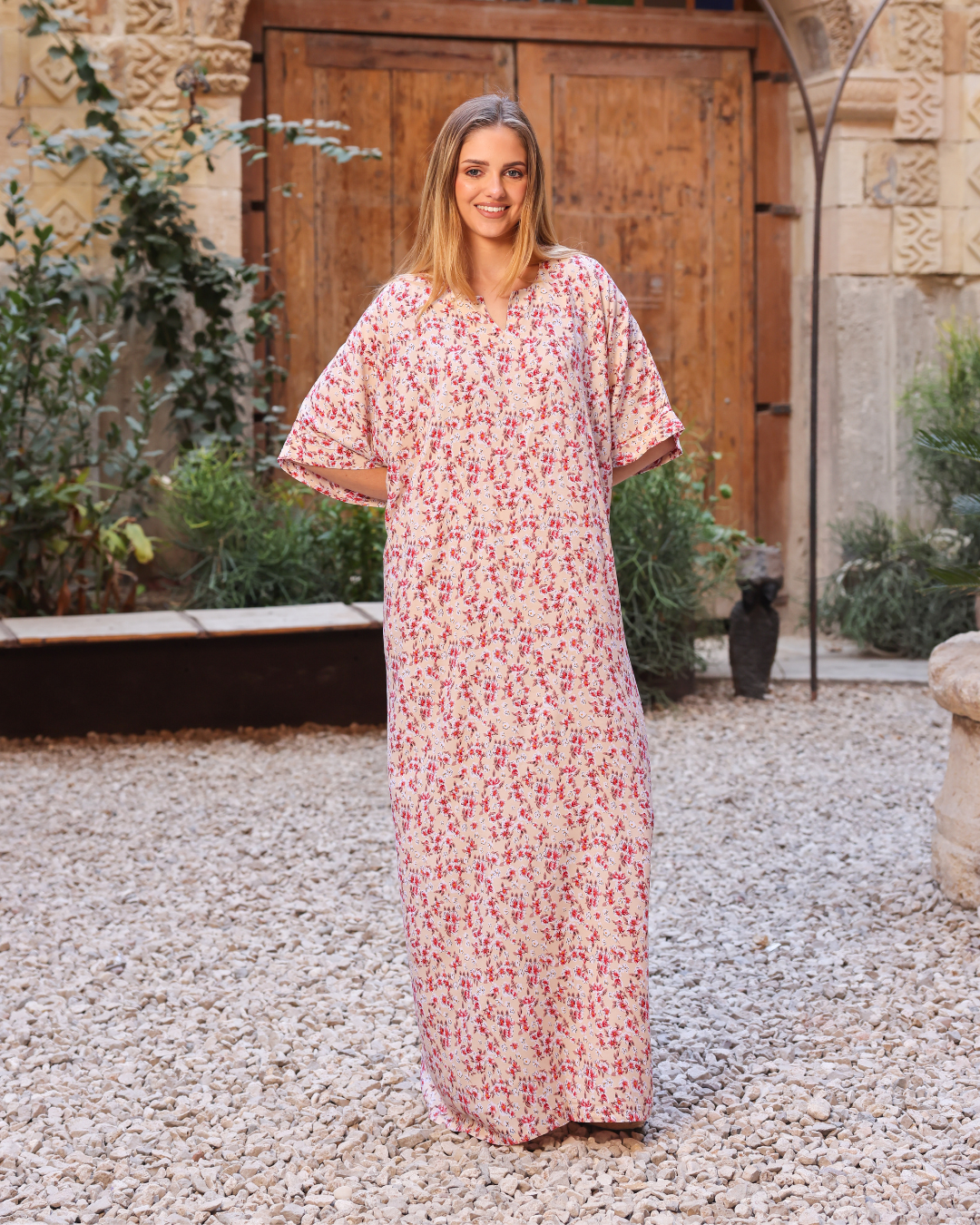 147 Chemise à manches courtes en viscose avec motif