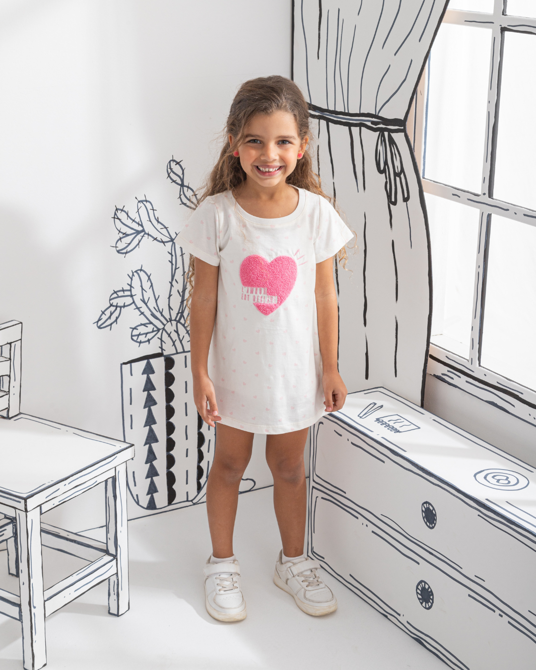 Chemise à manches mi-longues pour filles L'Amour