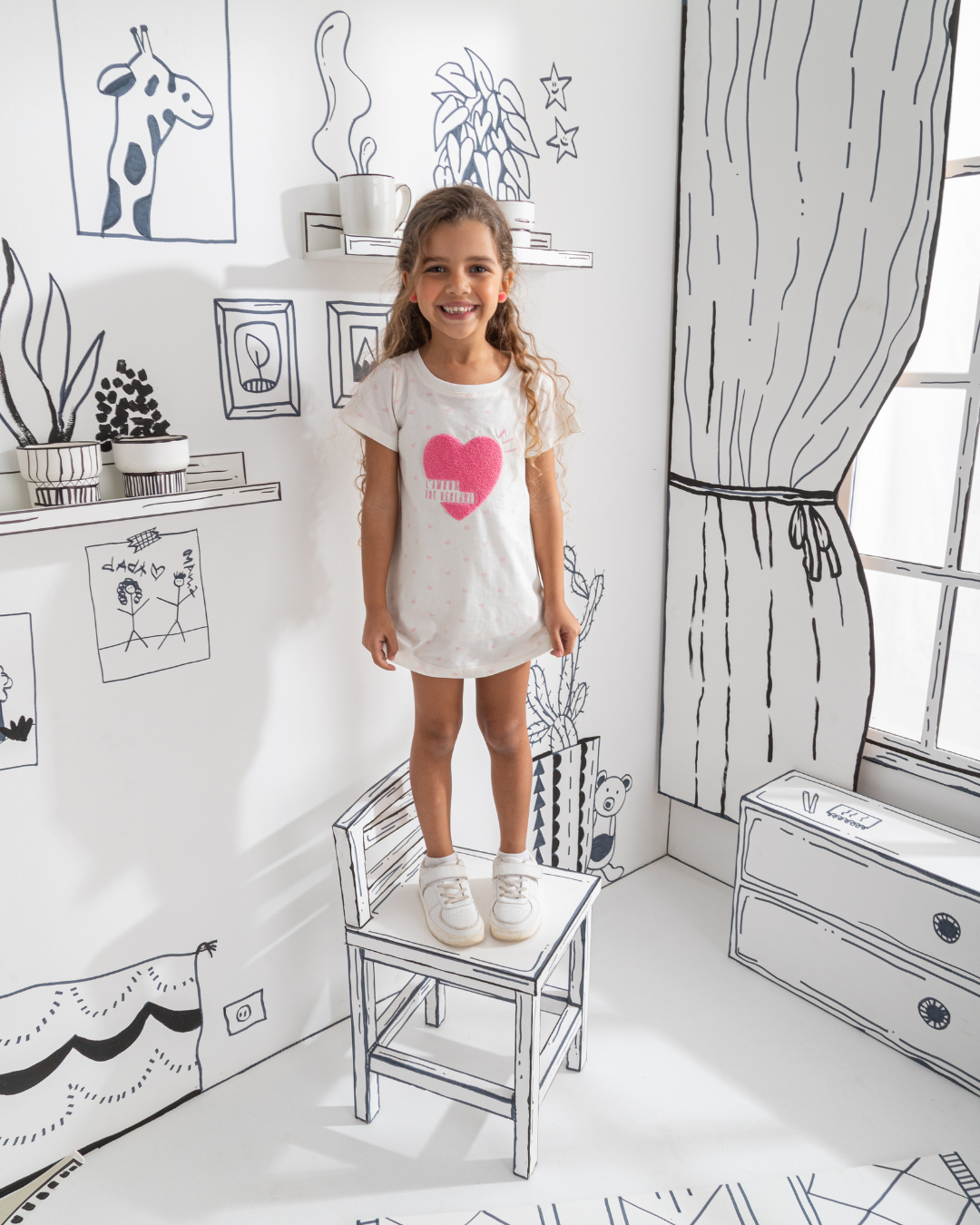 Chemise à manches mi-longues pour filles L'Amour
