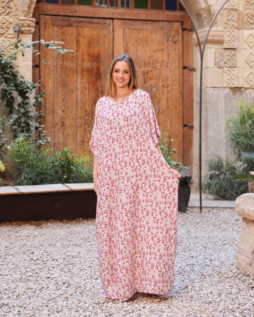 147 Chemise à manches courtes en viscose avec motif