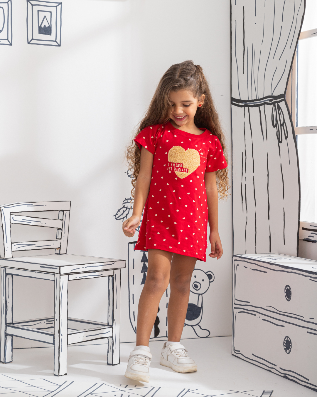 Chemise à manches mi-longues pour filles L'Amour