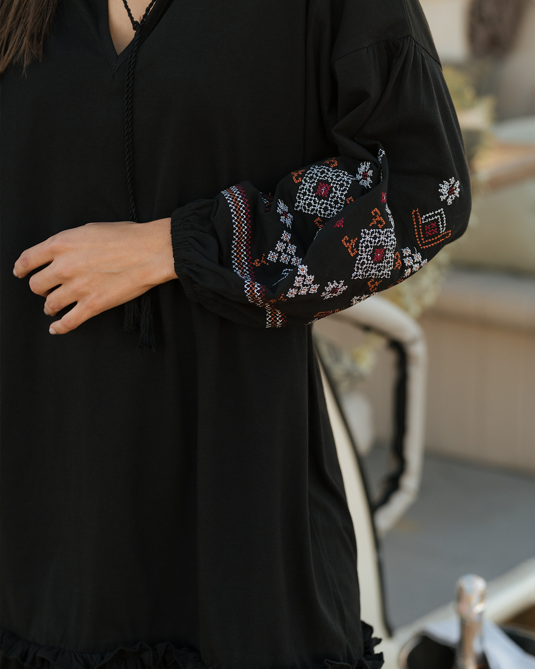 Robe Broderie Robe femme avec manches brodées