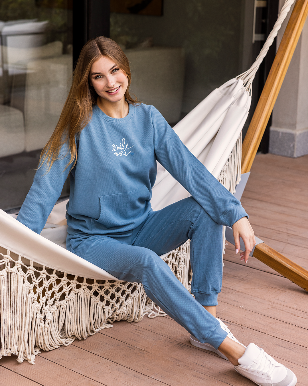 Smile more Pyjama femme, matière gaufrée
