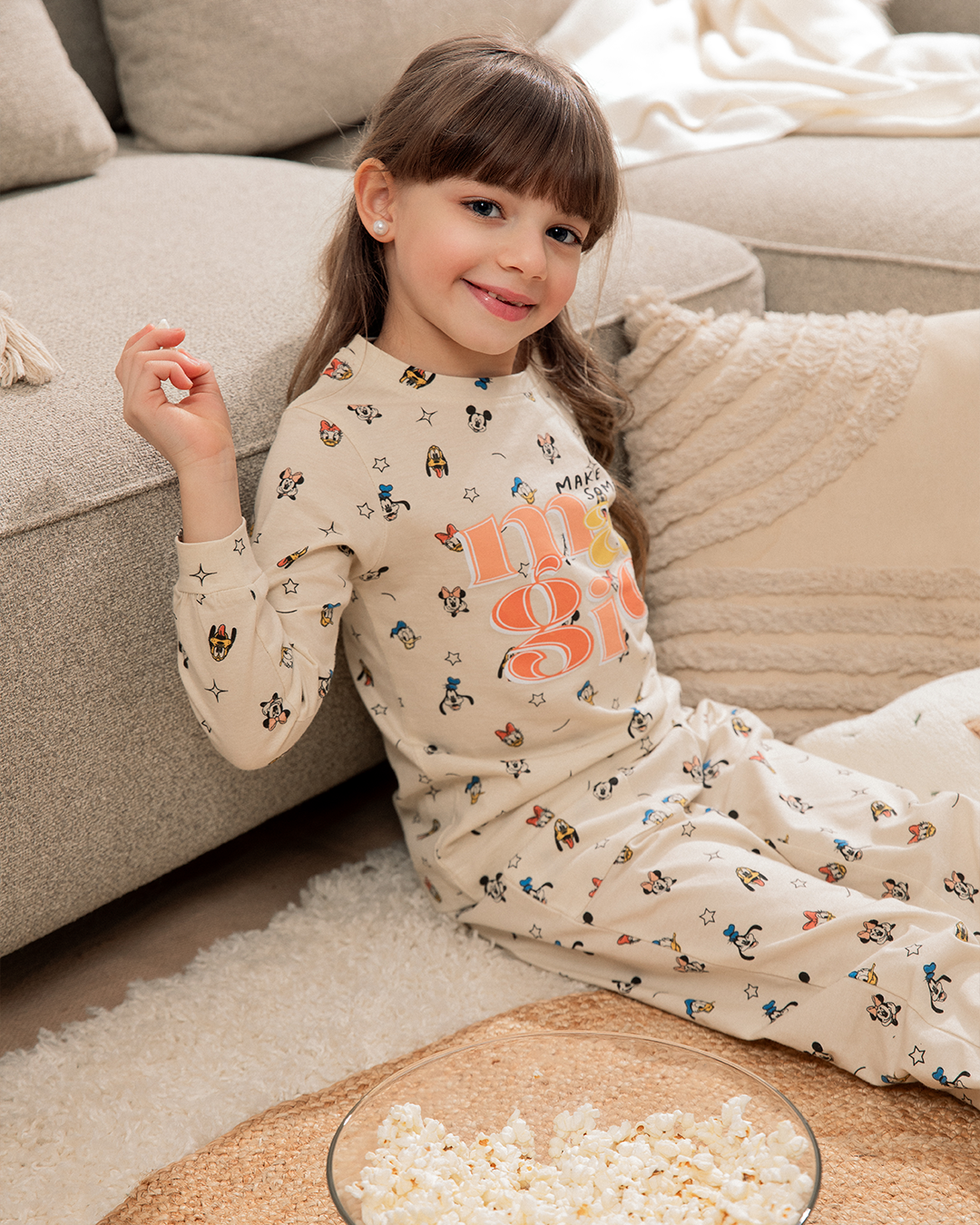 Pyjama manches longues fille Minnie et Mickey