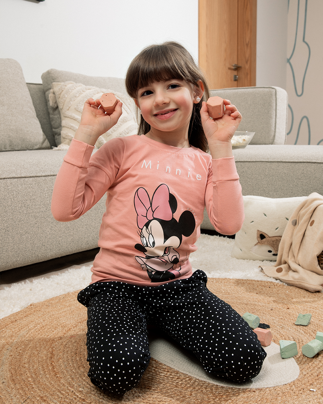 Pyjama fille épaules dénudées Minnie Mouse
