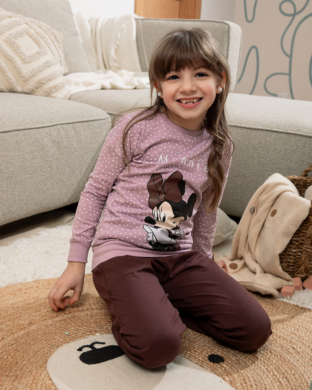 Pyjama fille épaules dénudées Minnie Mouse