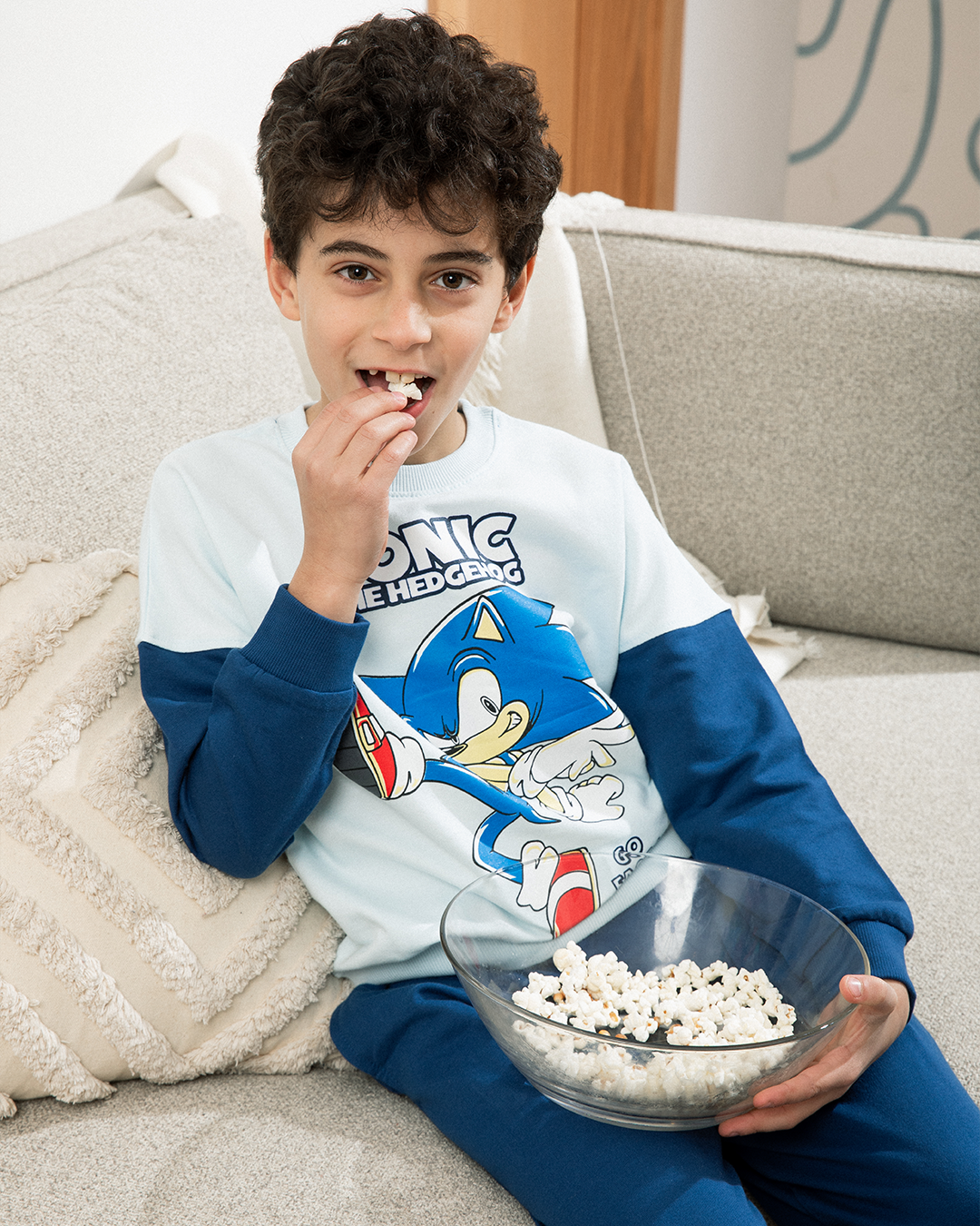Sonic Boy Disney Pyjama pour garçon à manches longues * Pantalon