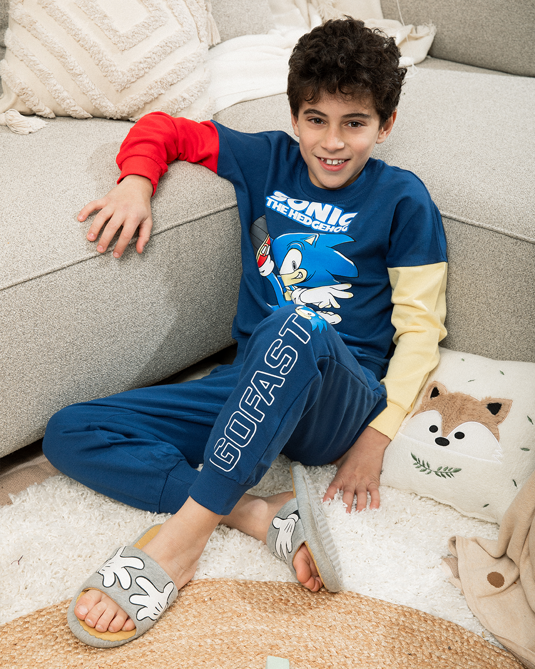 Sonic Boy Disney Pyjama pour garçon à manches longues * Pantalon