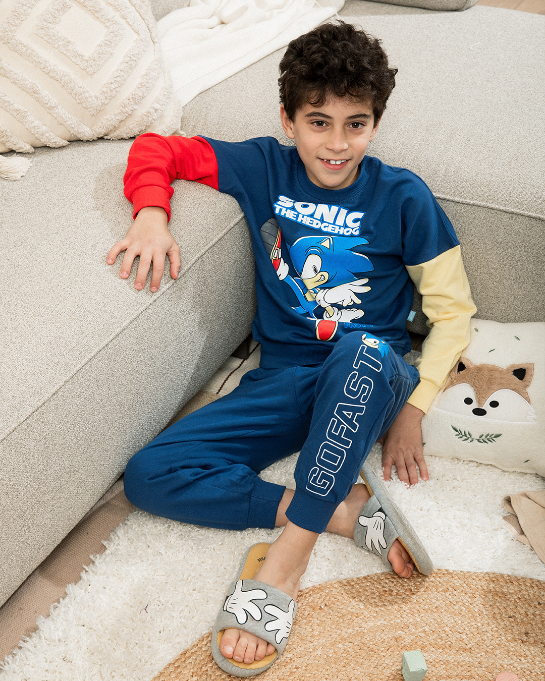 Sonic Boy Disney Pyjama pour garçon à manches longues * Pantalon