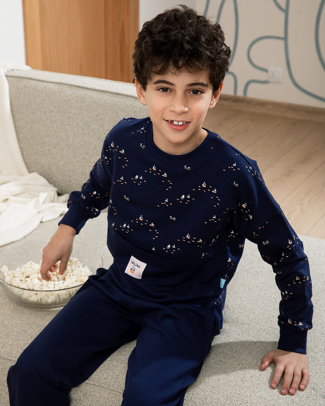 Pyjama garçon Sailing à épaules tombantes