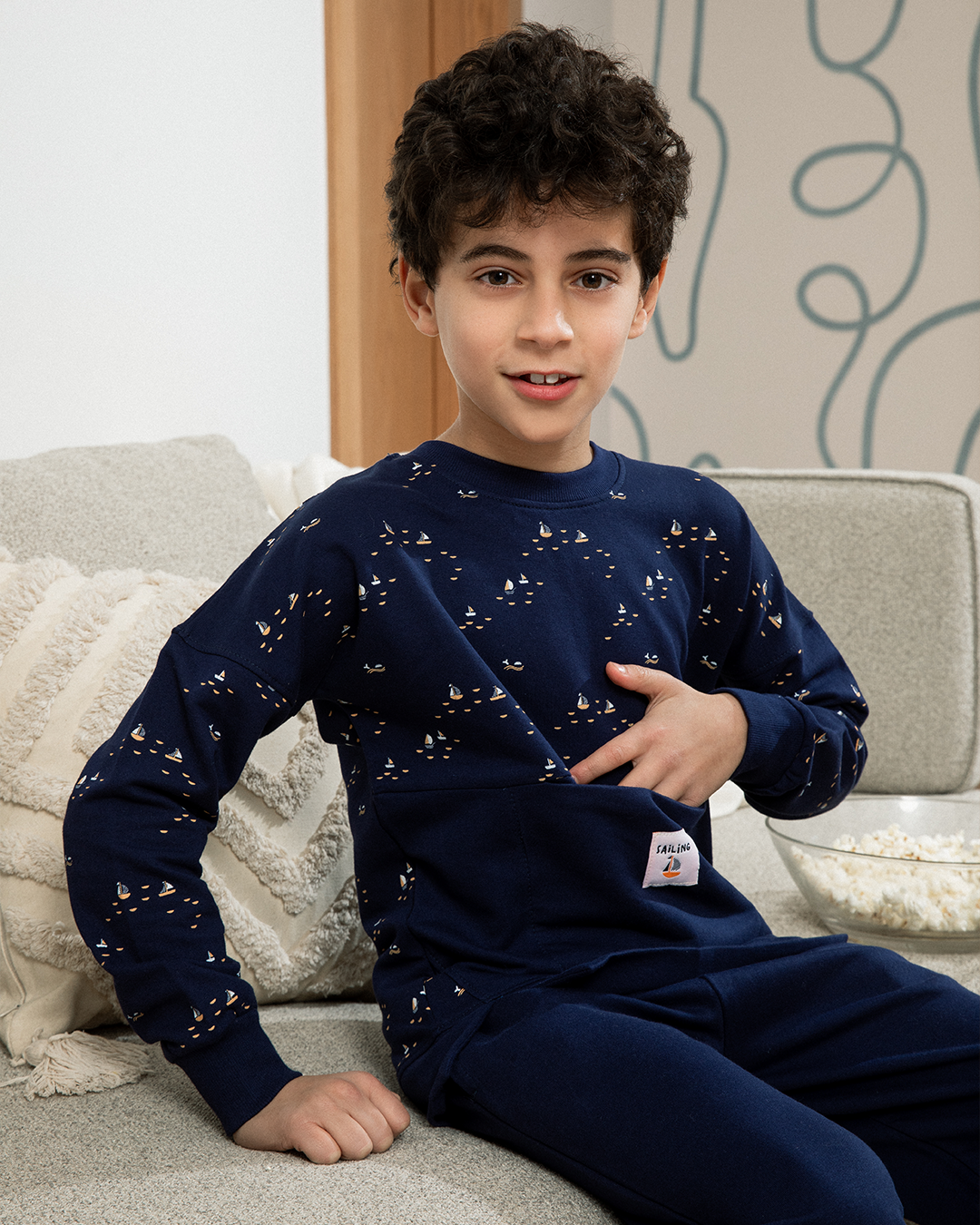 Pyjama garçon Sailing à épaules tombantes