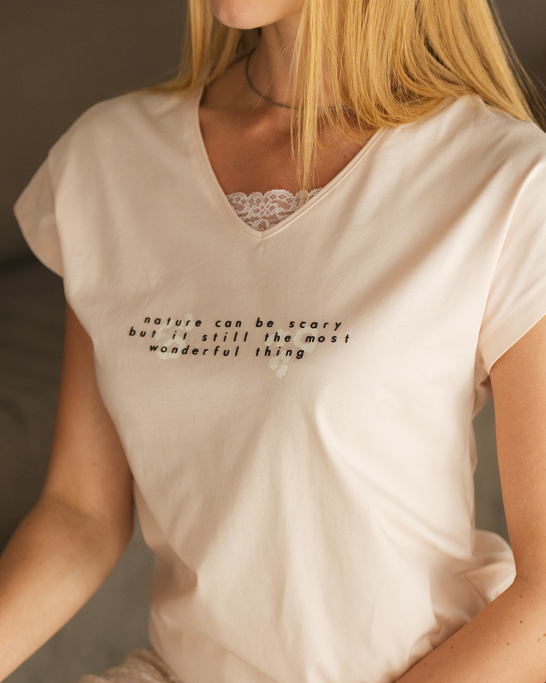 Pyjama à manches mi-longues pour femme Nude Leopard