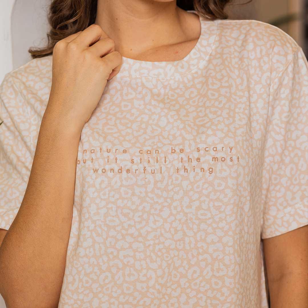 Chemise à manches mi-longues Nude Leop pour femme