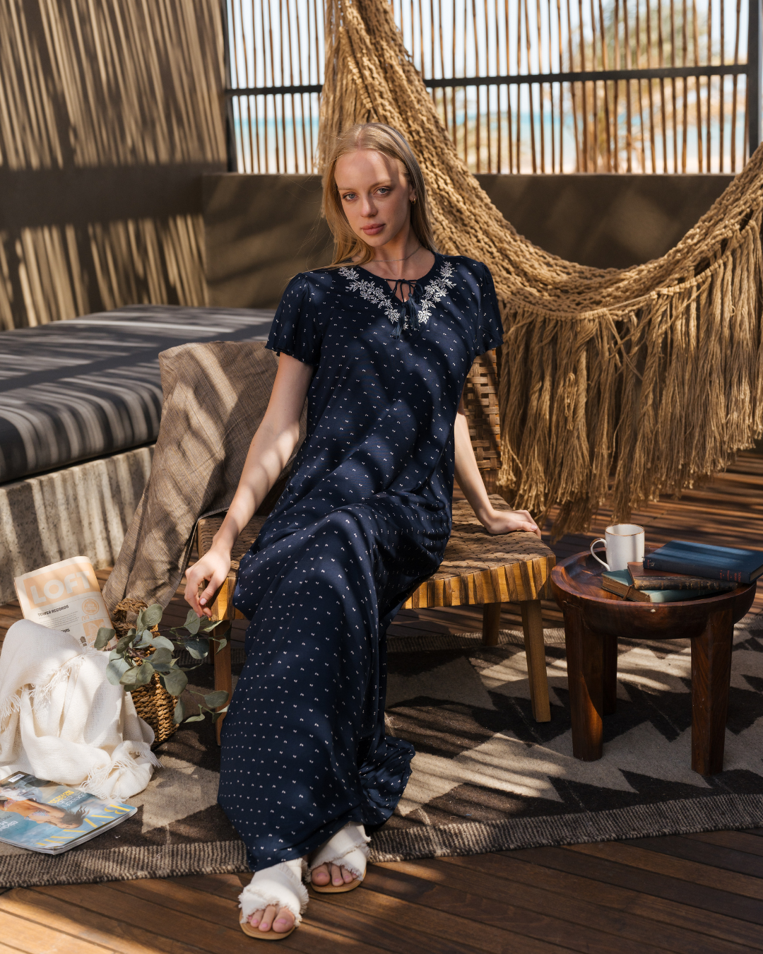 Imprimé Embroidrey galabya Galabiya femme à manches mi-longues imprimé avec broderie