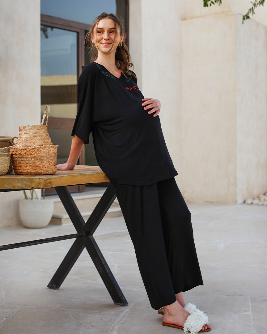 Pyjama de maternité pour femme la plus mignonne pour être suivi d'un pantalon en viscose lycra