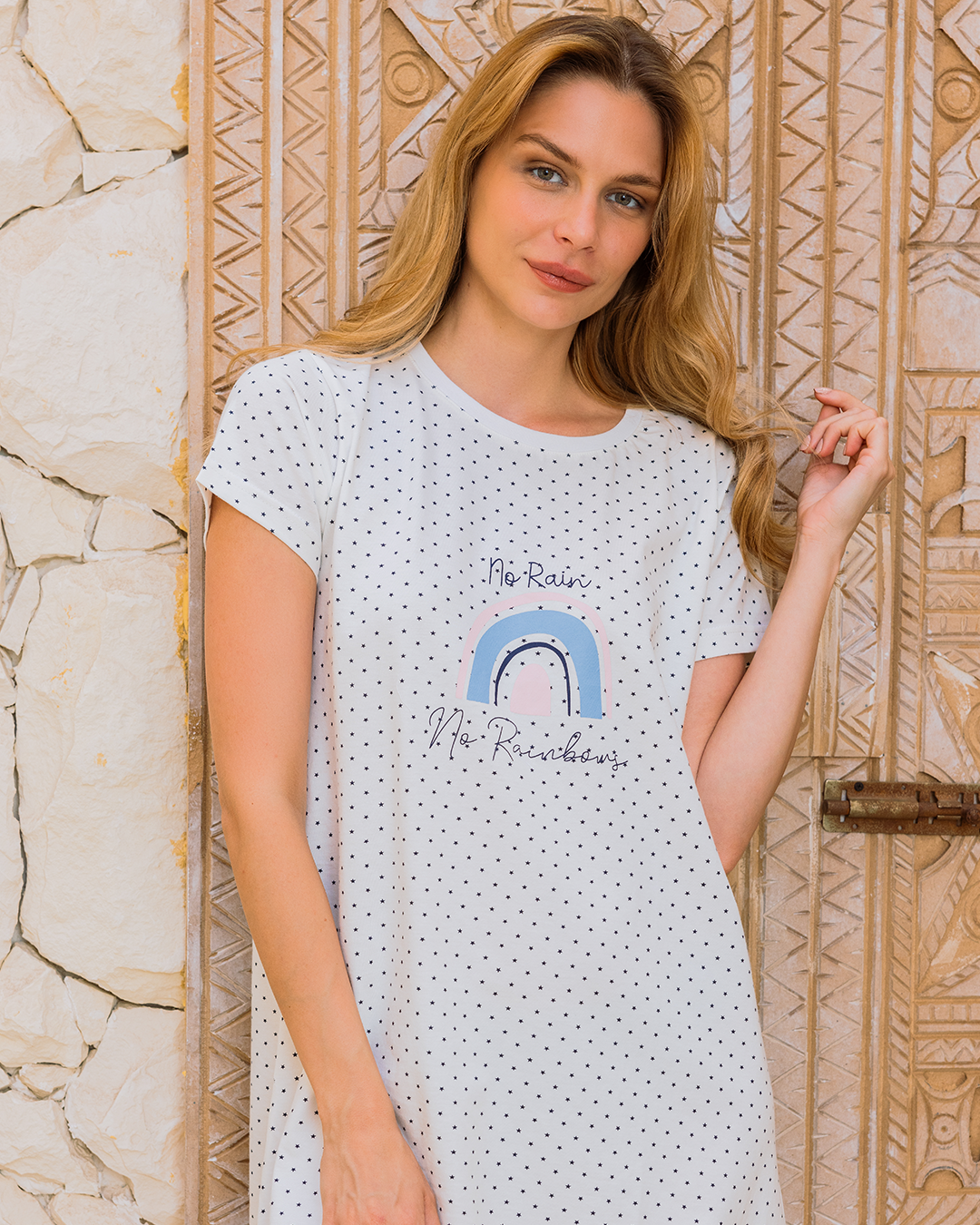 Chemise de nuit pour femmes petites étoiles