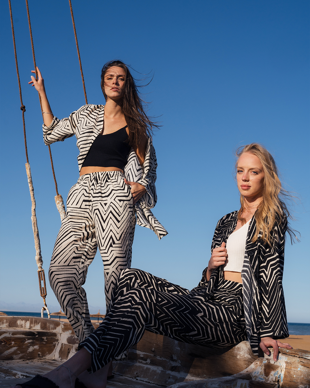 Ensemble de veste géométrique pour femmes