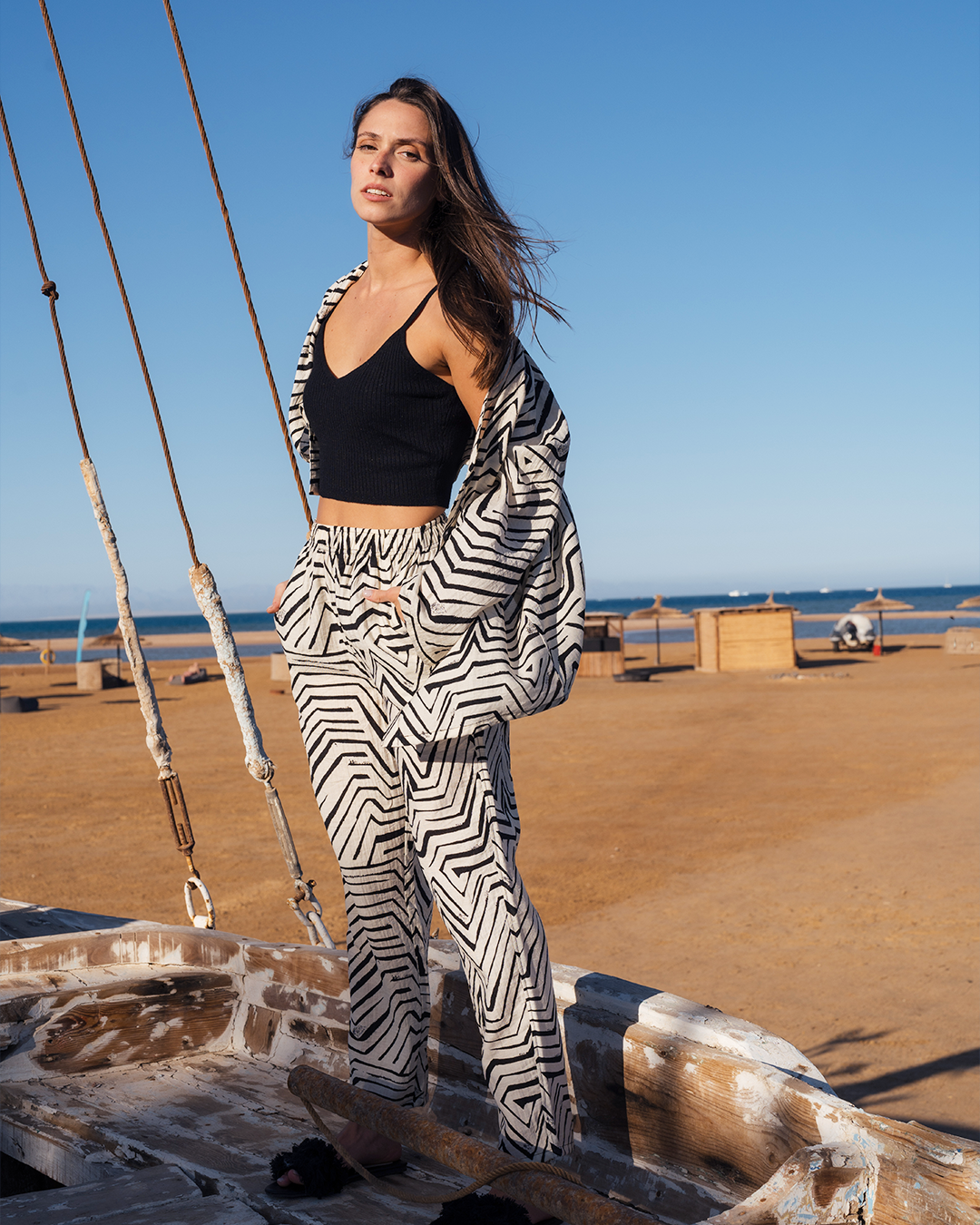 Ensemble de veste géométrique pour femmes