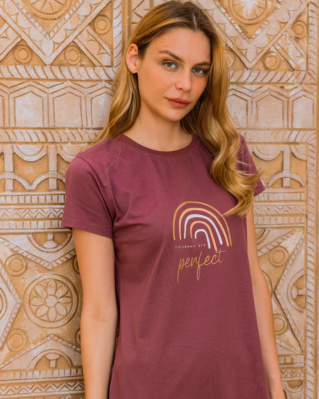 Spring Vibes Chemise de nuit à manches mi-longues pour femme