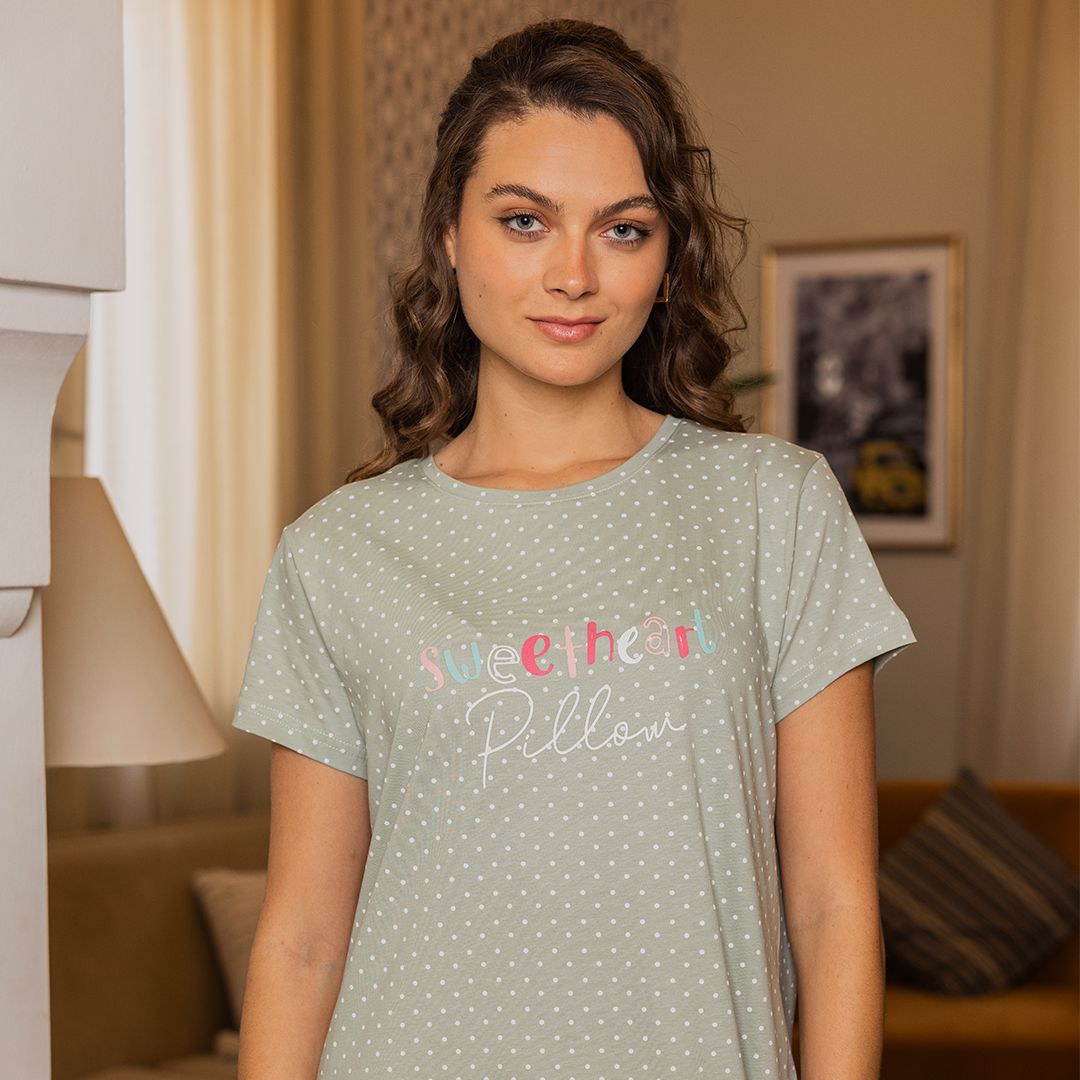 Chemise de nuit femme mot coloré