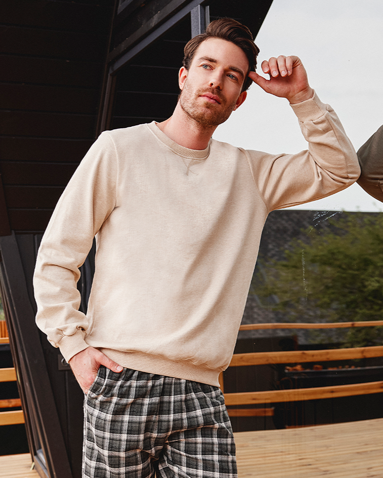 Sweat homme uni rhubarbe