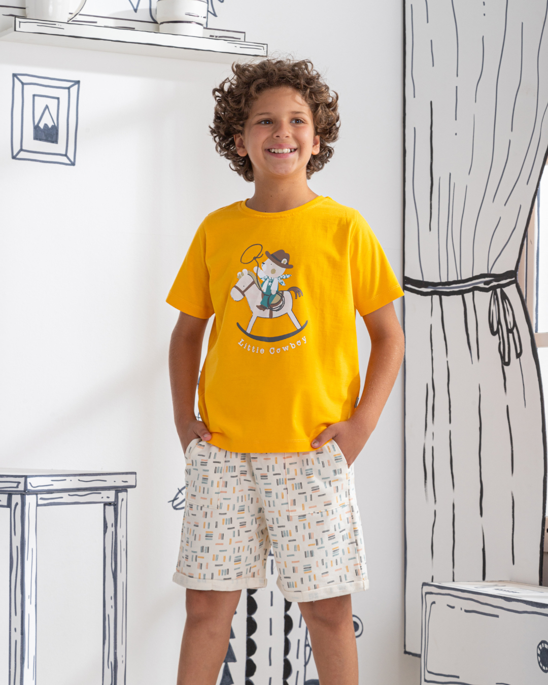 Pyjama à manches mi-longues Little Cowboy pour mes garçons