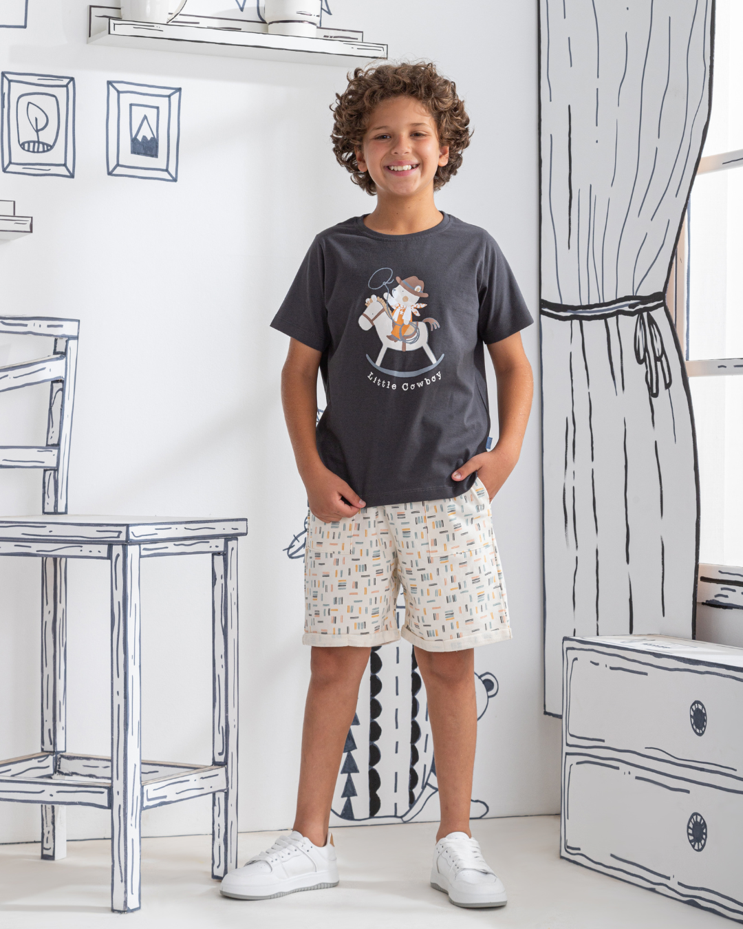 Pyjama à manches mi-longues Little Cowboy pour mes garçons