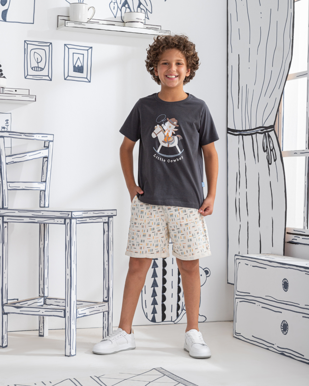 Pyjama à manches mi-longues Little Cowboy pour mes garçons