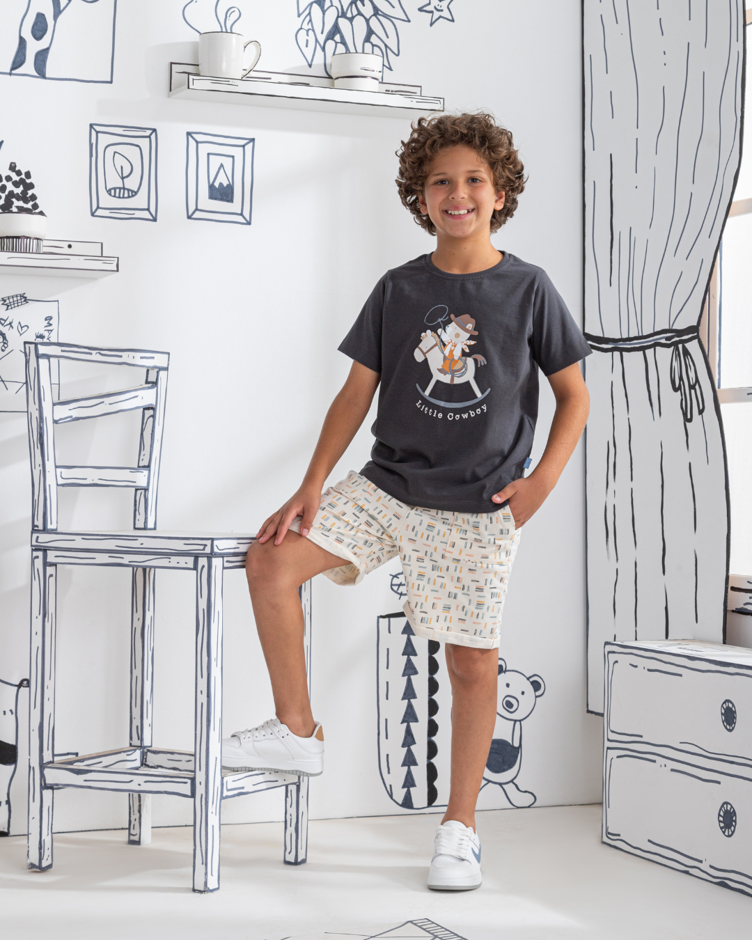 Pyjama à manches mi-longues Little Cowboy pour mes garçons