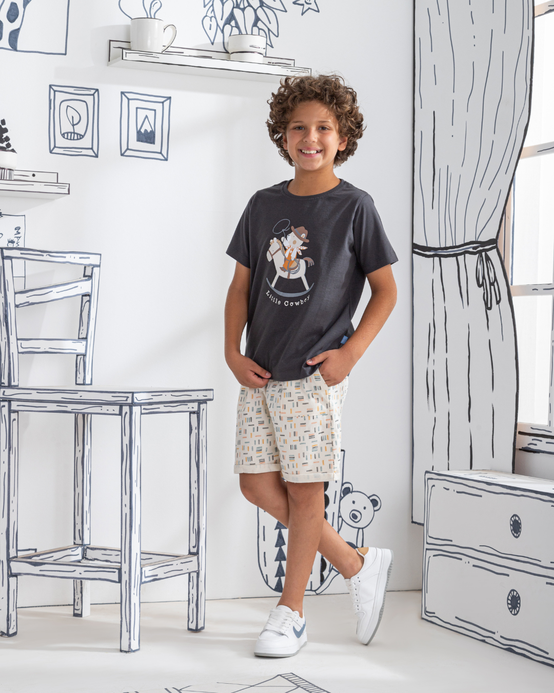 Pyjama à manches mi-longues Little Cowboy pour mes garçons