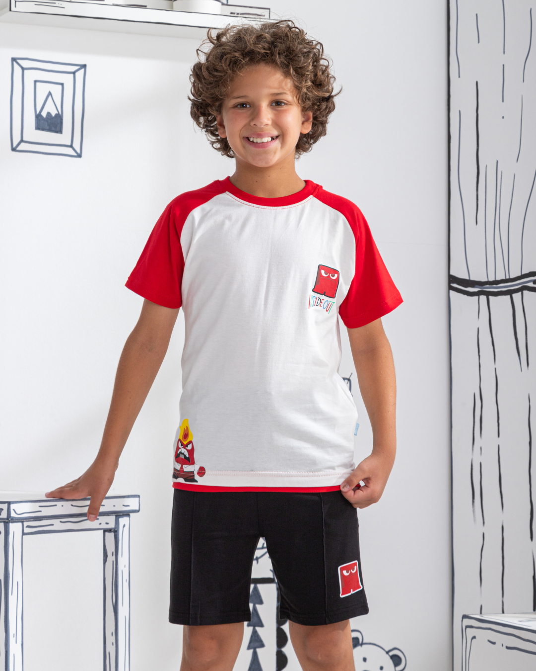 Colère à l'envers Mes pyjamas, demi-manches et shorts en coton pour enfants