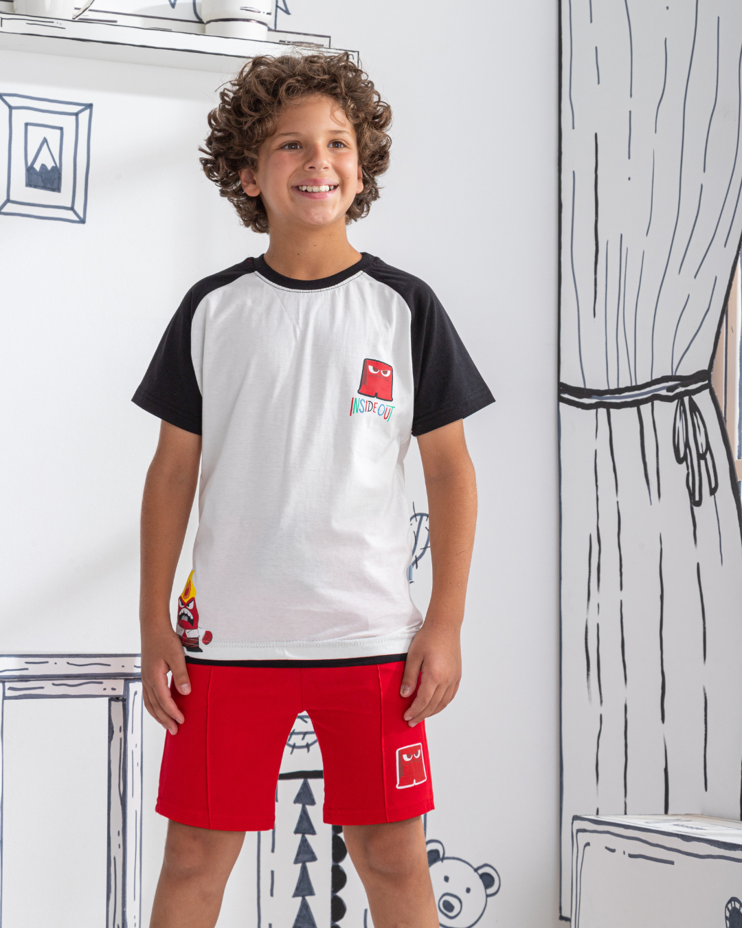 Colère à l'envers Mes pyjamas, demi-manches et shorts en coton pour enfants