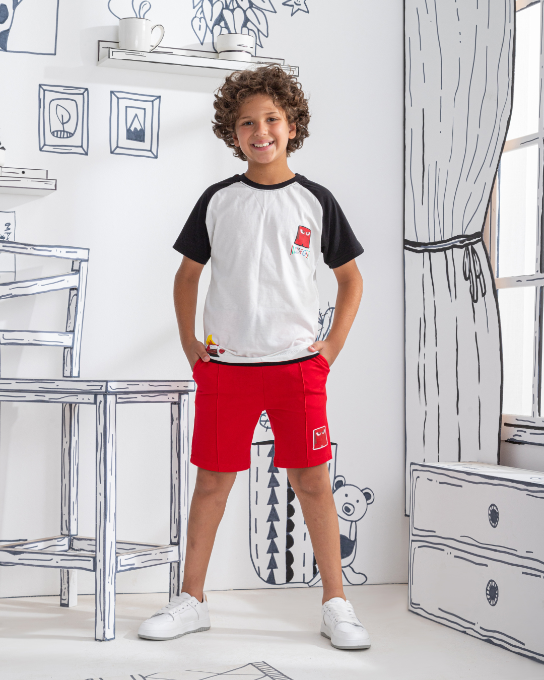 Colère à l'envers Mes pyjamas, demi-manches et shorts en coton pour enfants