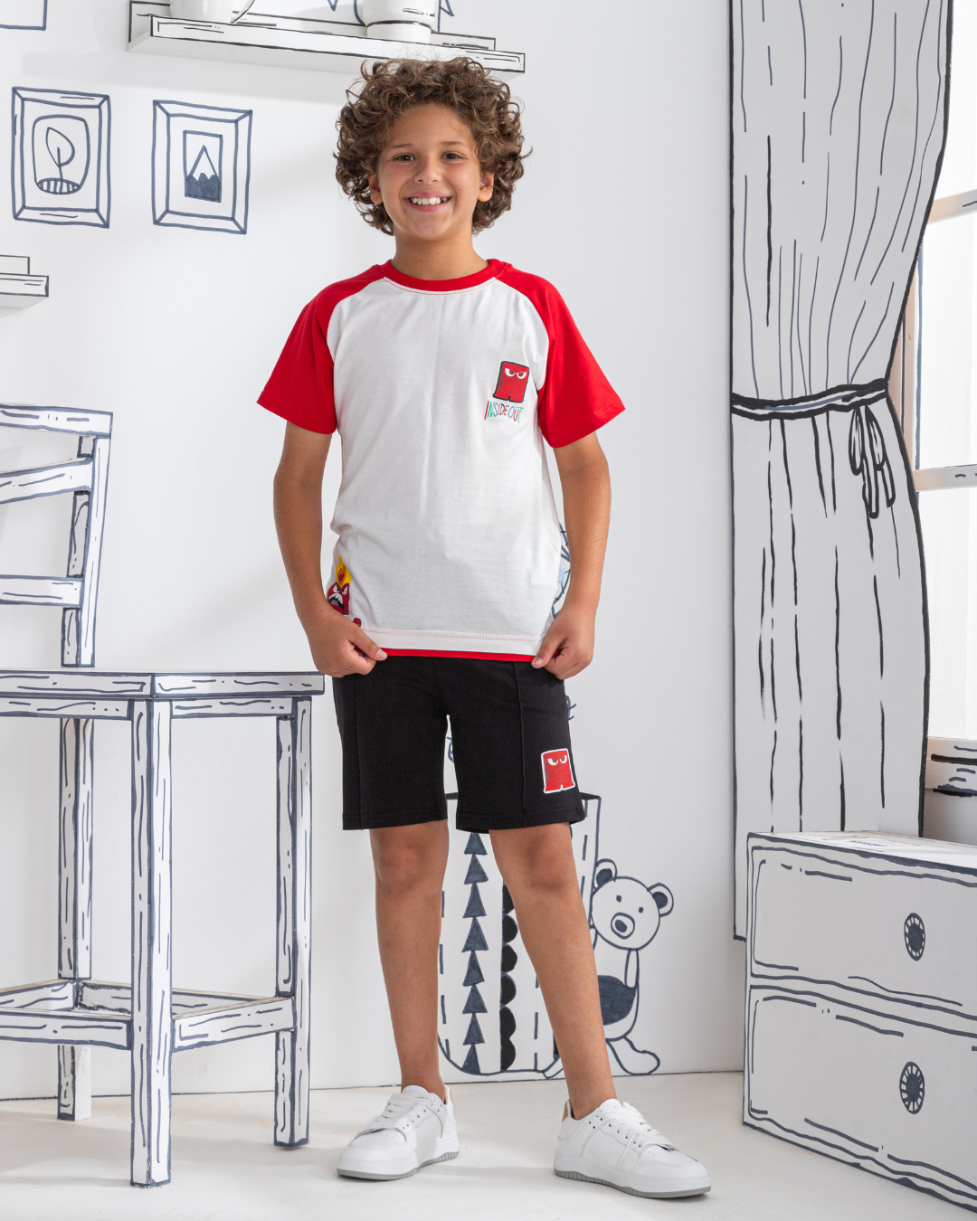 Colère à l'envers Mes pyjamas, demi-manches et shorts en coton pour enfants