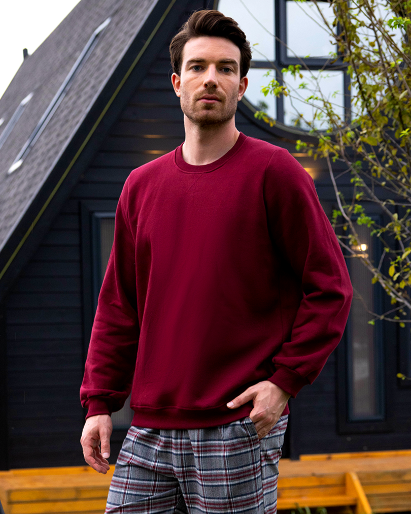 Sweat homme uni rhubarbe