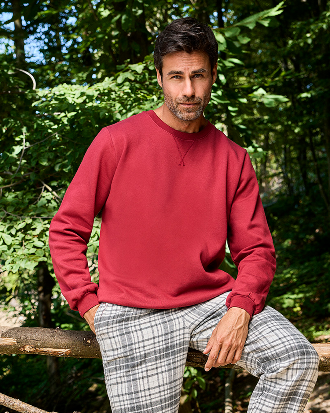 Sweat homme uni rhubarbe