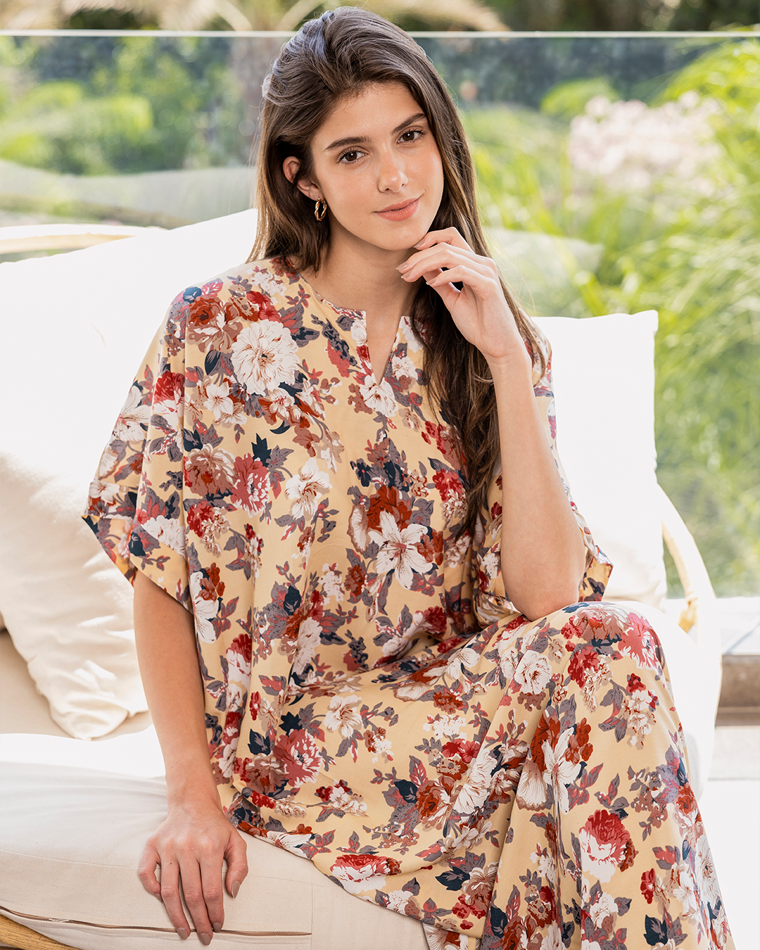 Chemise en viscose texturée, manches mi-longues 119
