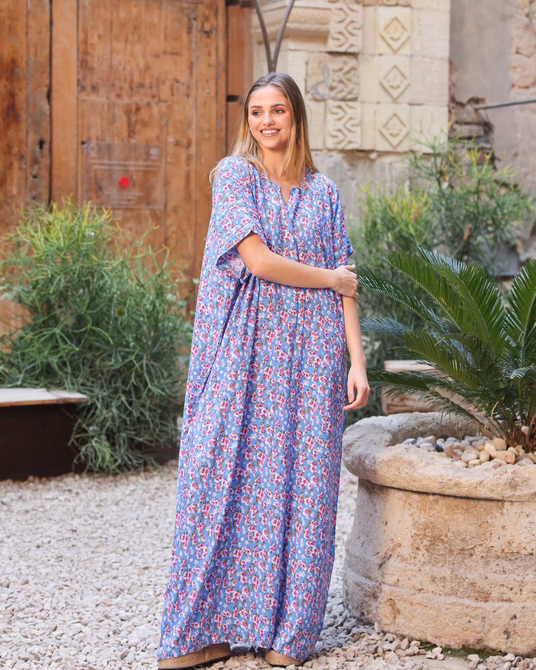 147 Chemise à manches courtes en viscose avec motif