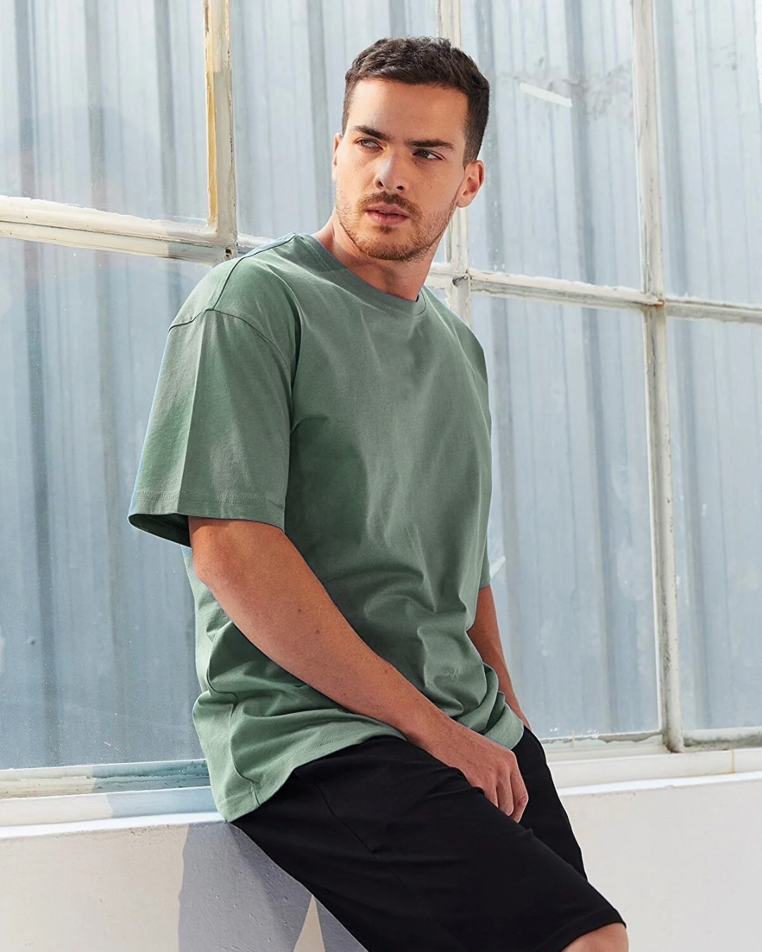 T-shirt homme uni à manches larges